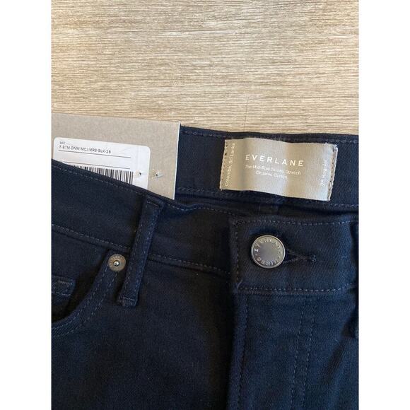 NWT Everlane The Mid-Rise Skinny Stretch Jean In Black Size 28 - Picture 6 of 9